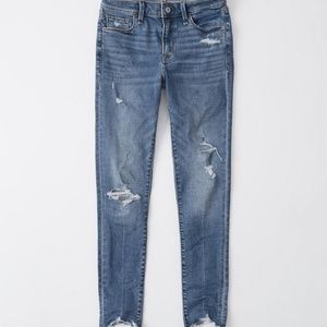 Abercrombie Mid Rise Super Skinny Ankle Jeans